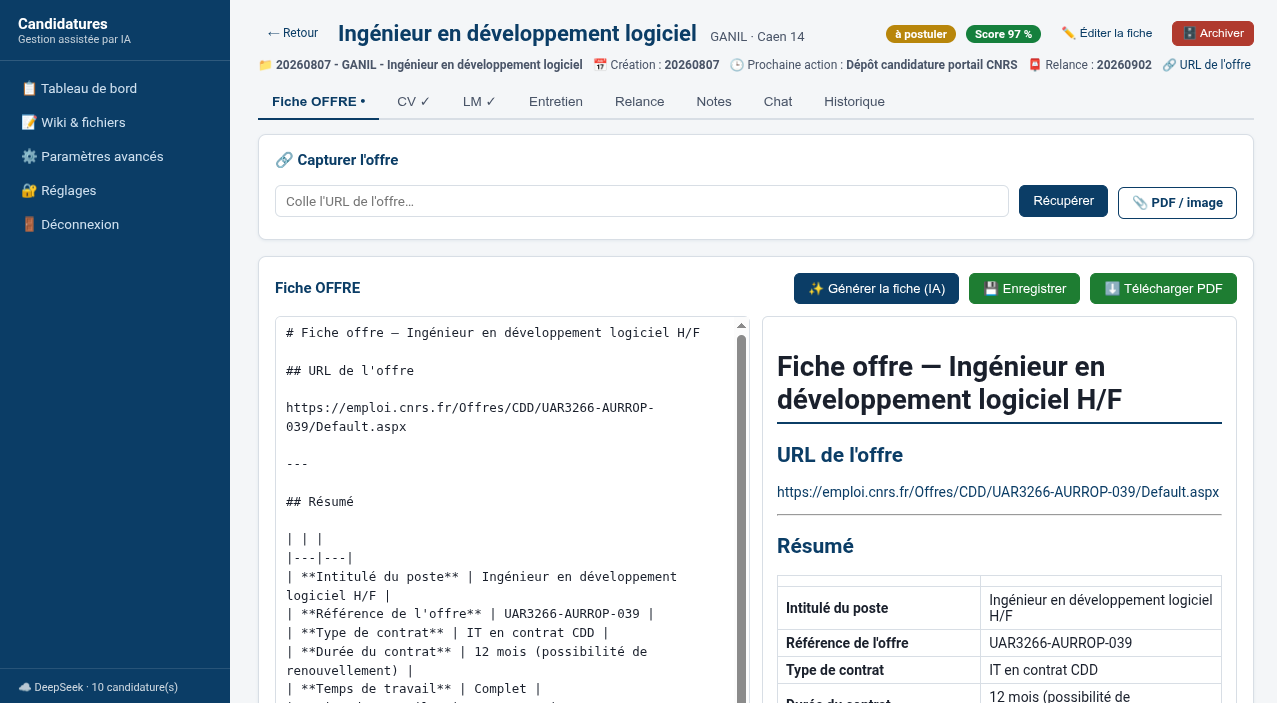 Analyse automatique et structurée d’une offre d’emploi